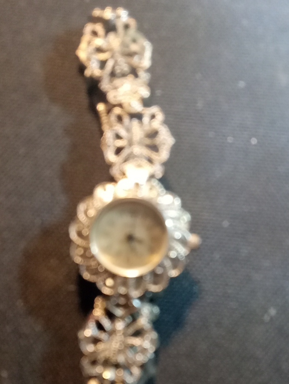 Vintage Silver Floral Filigree Women's Watch